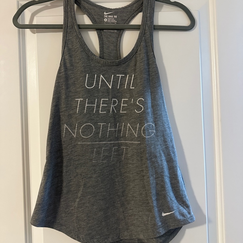 Grey Nike racer back graphic tank